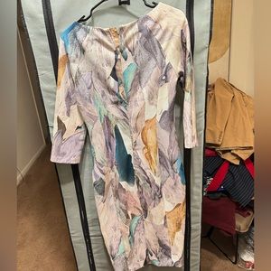 Multi Colored Maxi Long Sleeve Dress